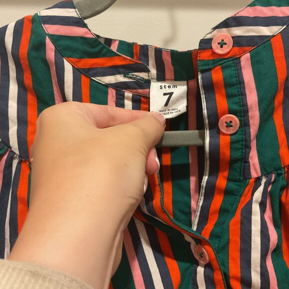 Girl's stem striped dress size 7 - Picture 2 of 3